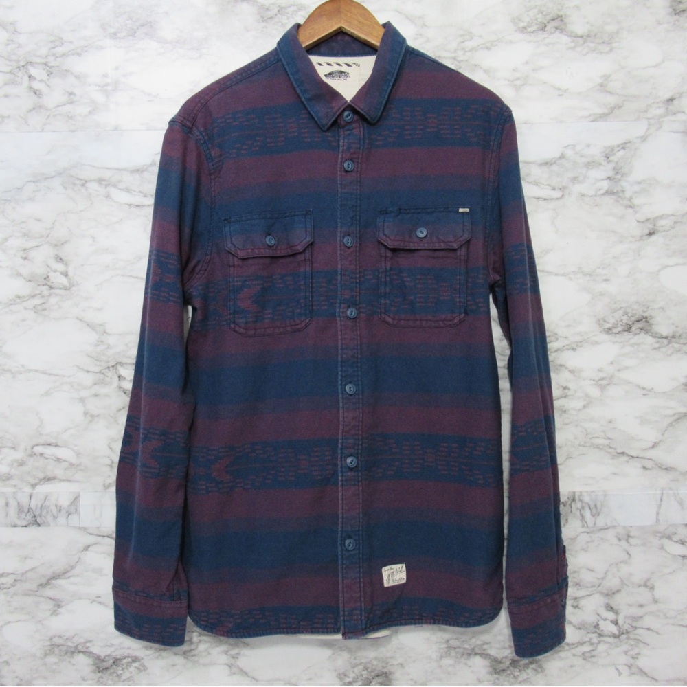 Vans Off the Wall Men's Striped Button Down Shirt Size Large